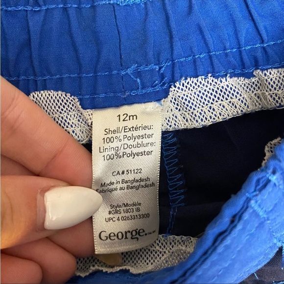 GEORGE | 3/$15 Blue Baby Boy Swim Shorts - Picture 2 of 3